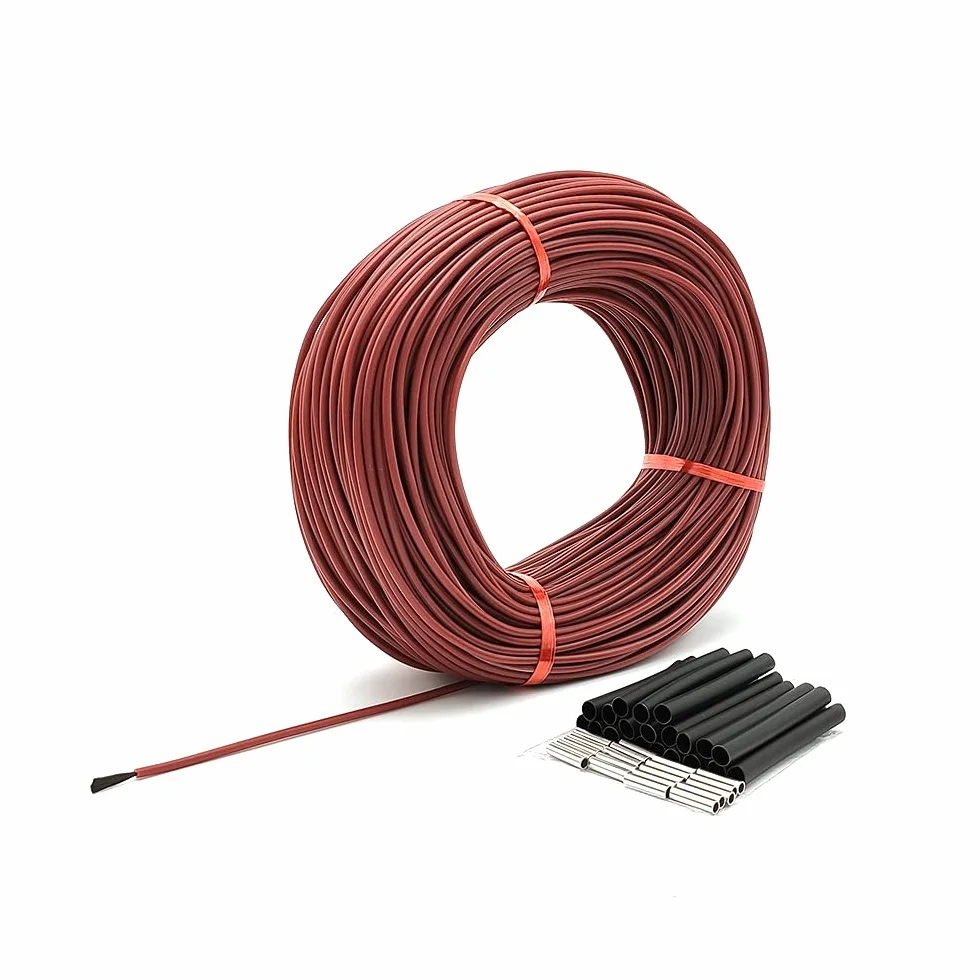 Przewód grzejny Funien, φ3 mm, 12 K, 33 Ω, przewód grzejny z włókna węglowego, 200 °C, przewód grzejny podłogowy, ciepły, wykonany z gumy silikonowej, wysoka temperatura