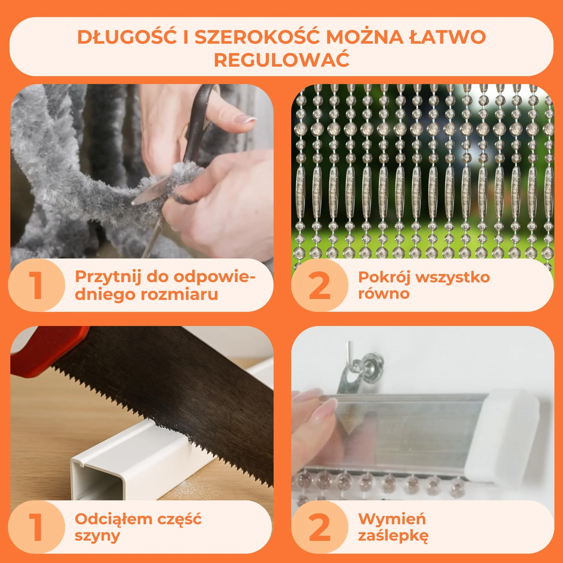Trente zasłona z koralików, różne rozmiary i kolory, siatka przeciw owadom na drzwi balkonowe, zasłona koralikowa przeciw owadom, moskitiera szampańska 90 × 200 cm