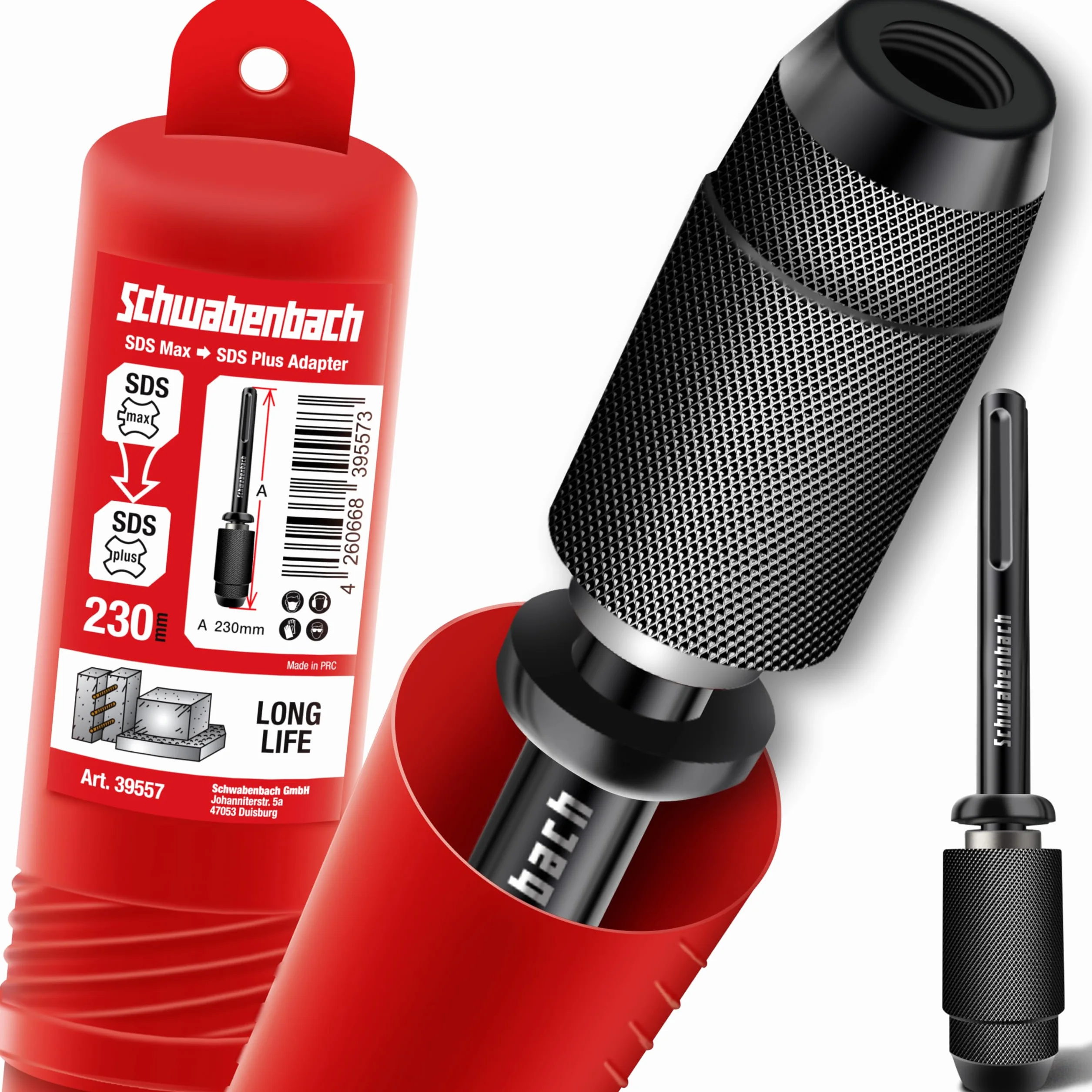 Adapter SCHWABENBACH® SDS Max do SDS Plus – Uchwyt do wiertarek udarowych do betonu
