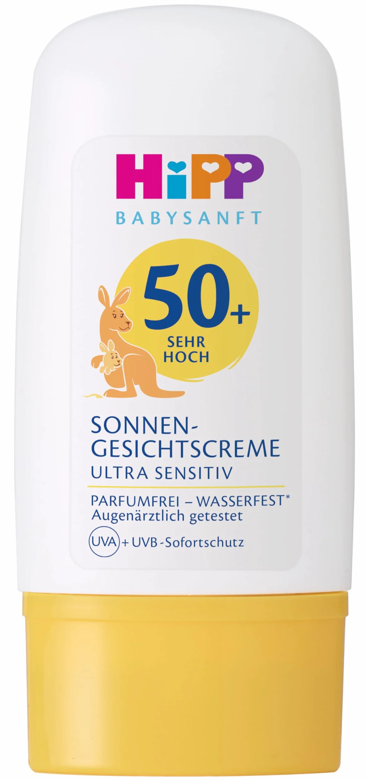 HiPP Babysanft Sonnen krem do twarzy LSF (SPF) 50+, bez perfum i wodoodporny, idealny do wrażliwej skóry niemowląt i dzieci, 30 ml