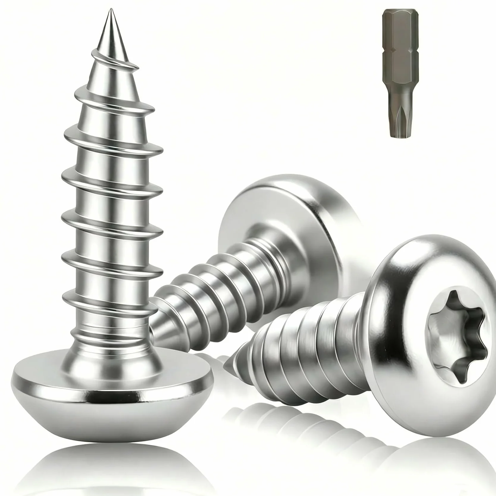 Wkręty samogwintujące ze stali nierdzewnej 304, śruby z łbem płaskim M3 x 16 mm, 120 sztuk