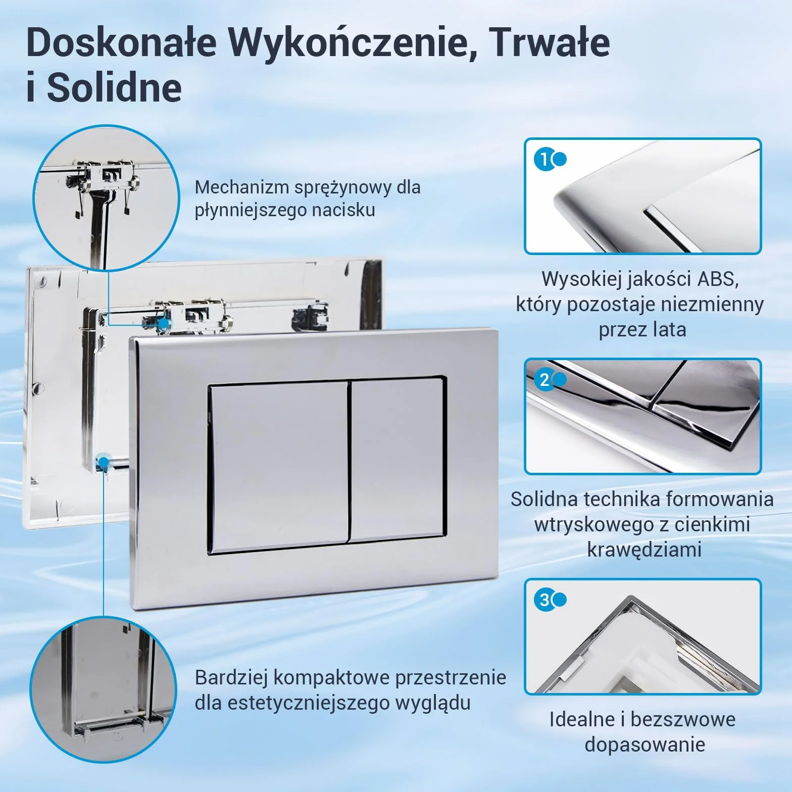 Panel Przycisków Do WC Geberit Sigma 01 20 30 UP300 UP320 245x164 mm Chromowana