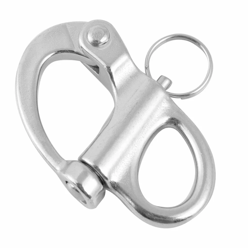 Quick Release Clasp, Marine Boat Rigging Stainless Steel Fixed Snap Shackle Quick Release With Round Ring, Boat Shackle Rigging Snap