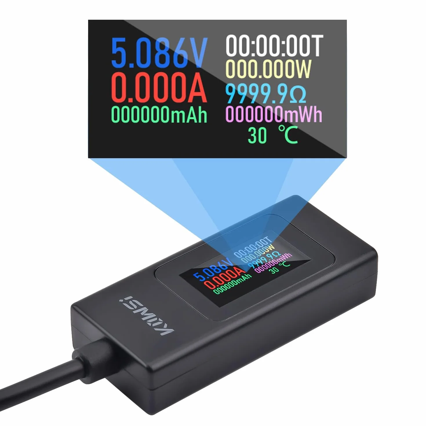 Tester USB C 4-30V 0-6.5A Multimetr cyfrowy miernik mocy