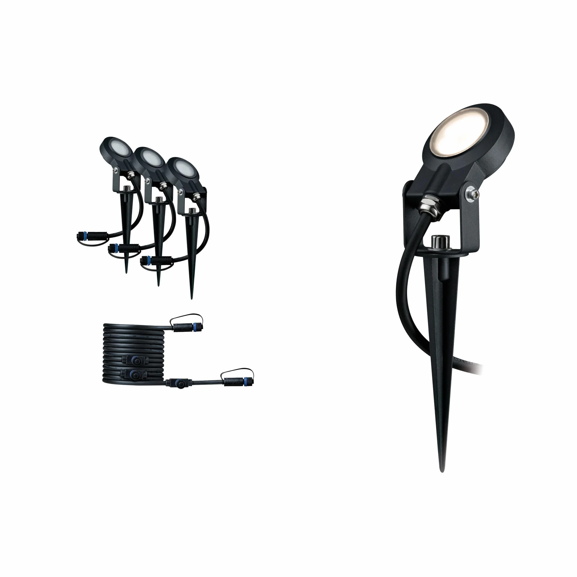 Paulmann 93689 Plug & Shine lampa zewnętrzna LED Sting 3x6W ściemn. kolec ogrodowy antracyt 3000K