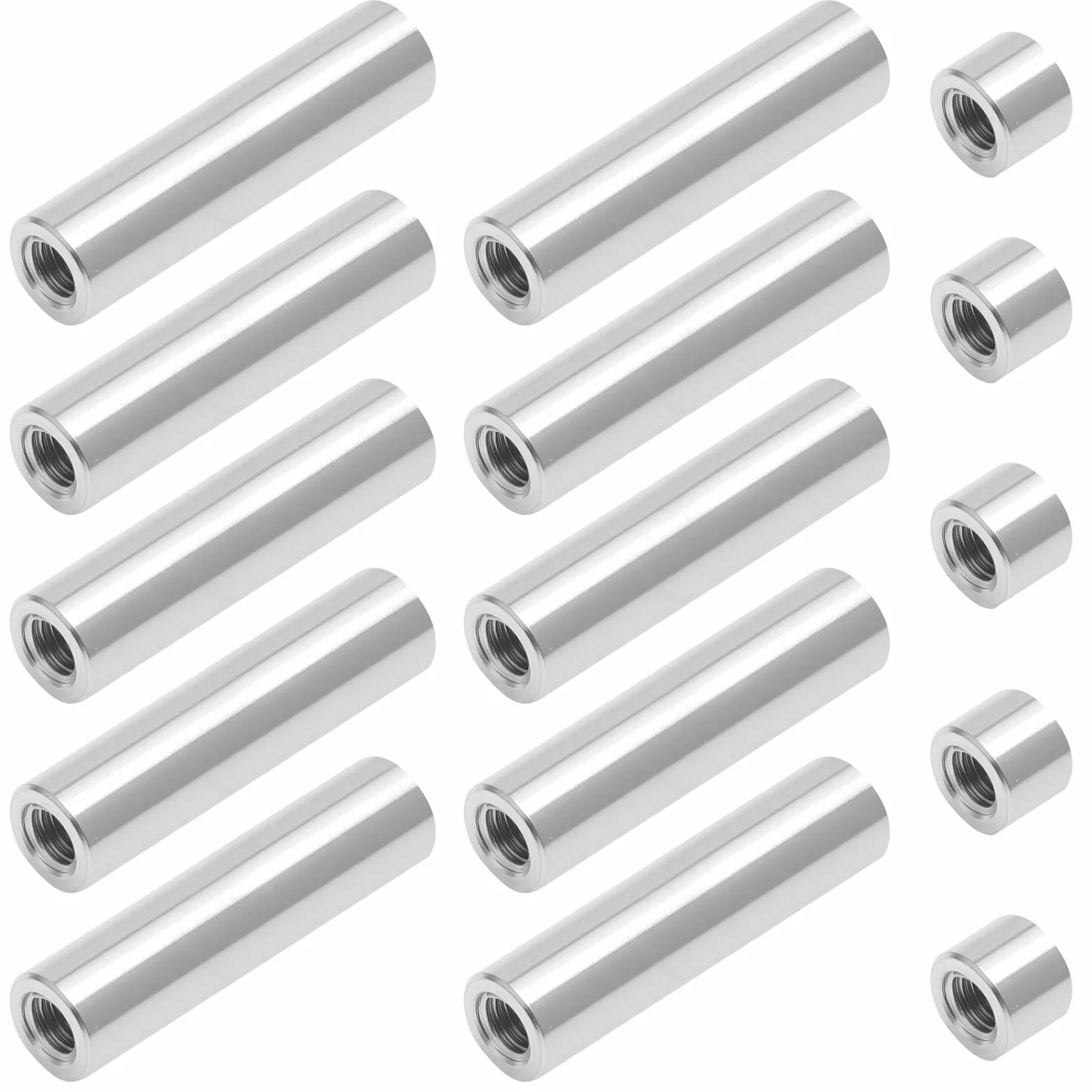 Zestaw tulejek gwintowanych M6 ze stali nierdzewnej 15 sztuk wsporniki dystansowe okrągłe nakrętki 10x40mm 10x8mm