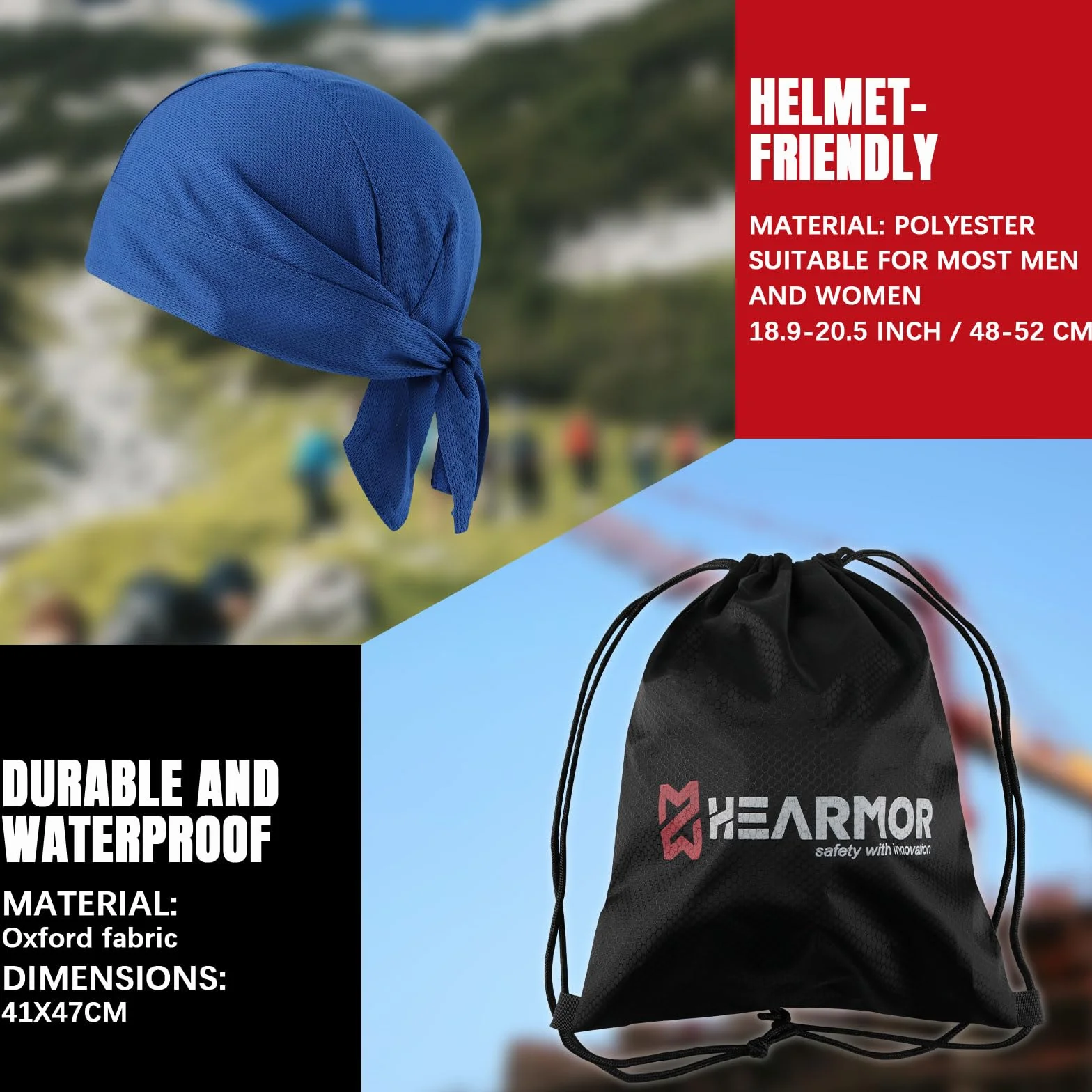 HEARMOR Kask ochronny EN 397 wentylowany regulowany system zapadkowy
