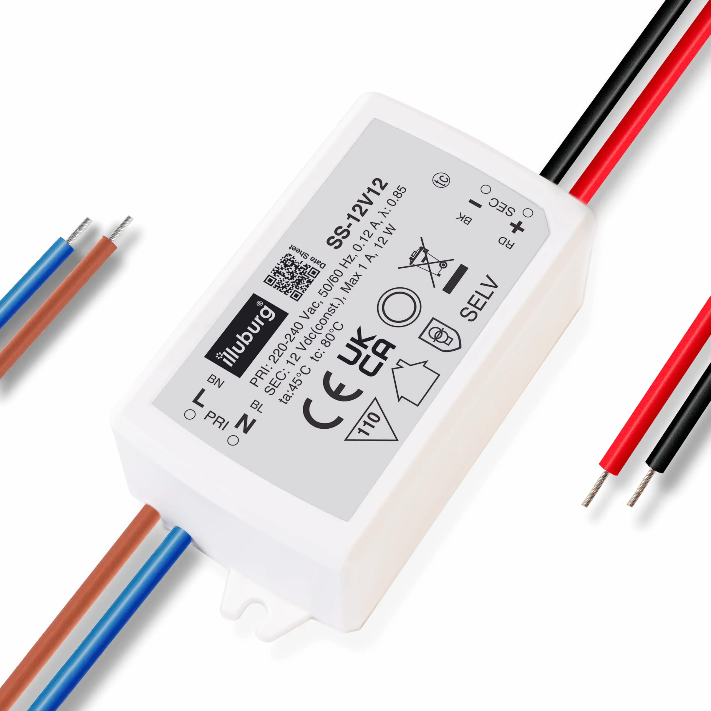 Transformator LED 12 V 12 W nie migoczący kompaktowy 69 x 35 x 23 mm do taśmy G4 GU5,3