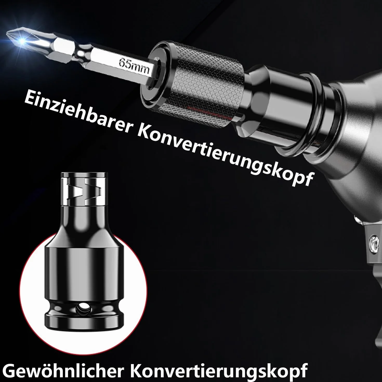 Adapter klucza udarowego 1/2 do 1/4, stal CR-MO, 2 sztuki