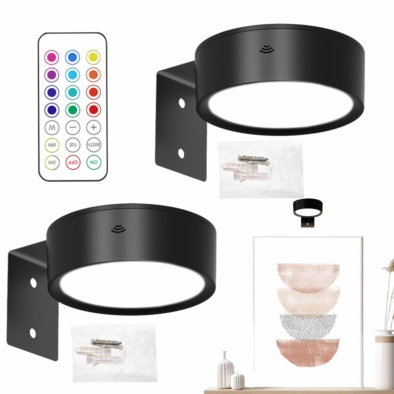 Oświetlenie obrazowe, magnetyczna lampa do malowania LED, zdalnie sterowana lampa akcentująca zasilana bateriami, oświetlenie LED do korytarza domowego, schodów, zdjęć i ramek