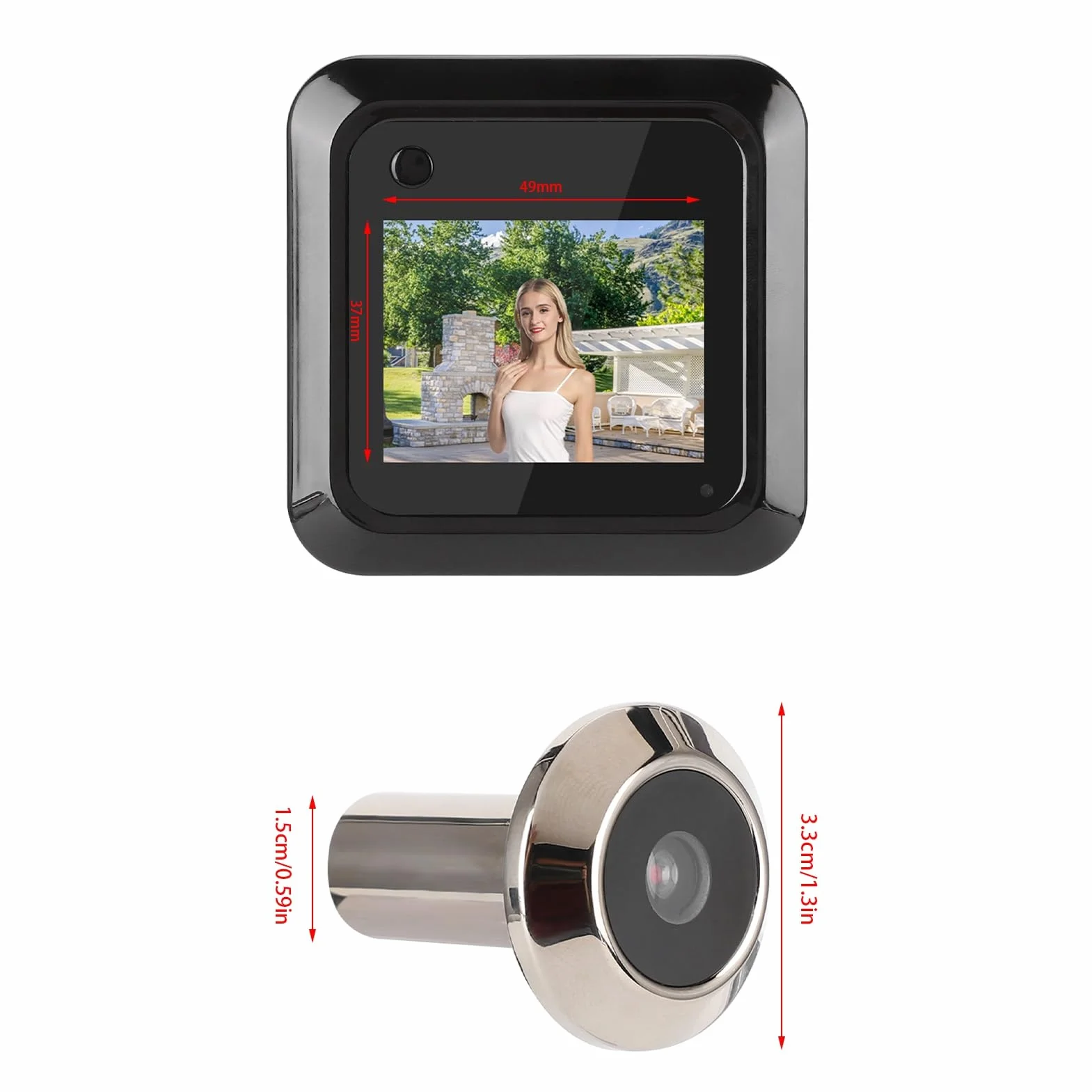 Sonew Inteligentny Wizjer Drzwi 2,4 Cala TFT LCD Kamera Szerokokątna 0,3 MP 95° Nagrywanie zdjęć