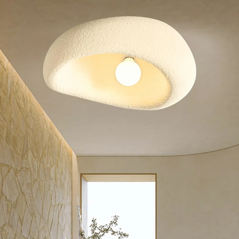 Lampa Sufitowa Wabi Sabi Beżowy Żyrandol E27 Regulowana Wysokość 40CM