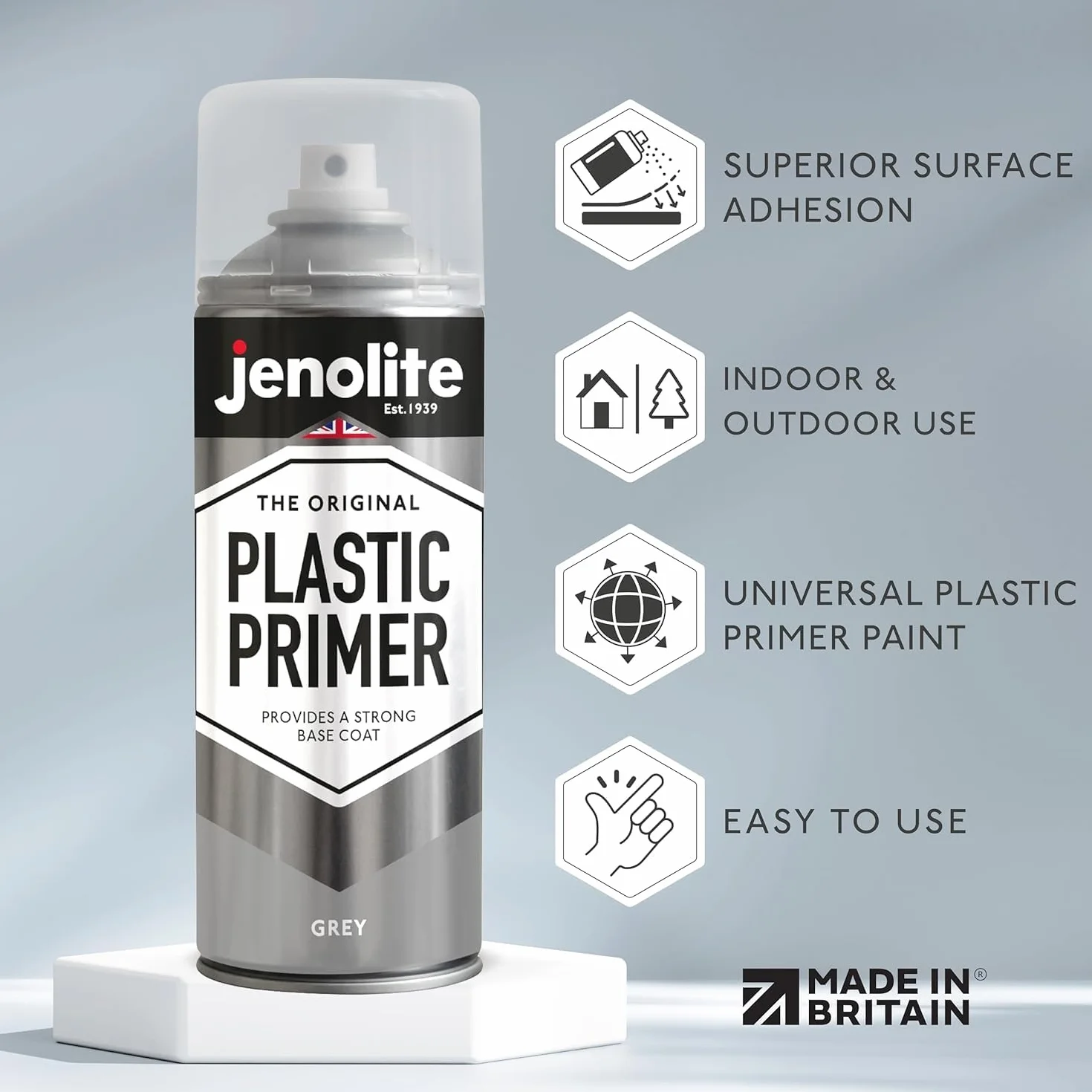 JENOLITE Podkład w sprayu do tworzyw sztucznych SZARY 400ml