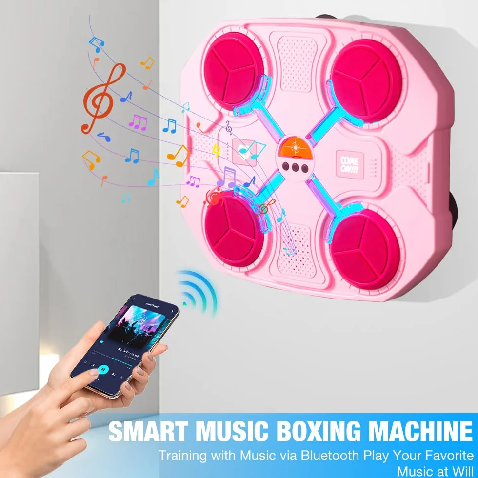Mineup Music Boxing Machine, maszyna do boksu muzycznego dla dzieci, Bluetooth Box z muzyką, maszyna bokserska LED z 3 prędkościami, boks muzyczny, zabawka sportowa, prezent dla dzieci i chłopców