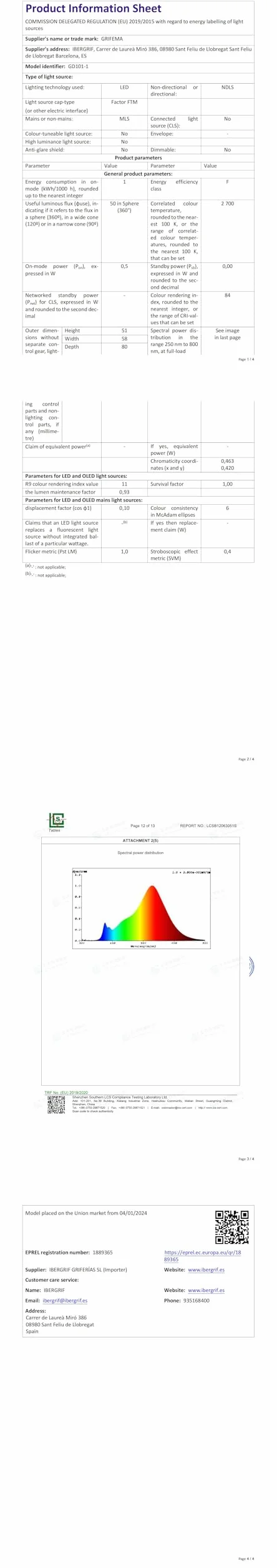 GRIFEMA GD101-1 Lampka nocna dla dzieci 3 poziomy jasności czujnik światła 2700K ciepła biel