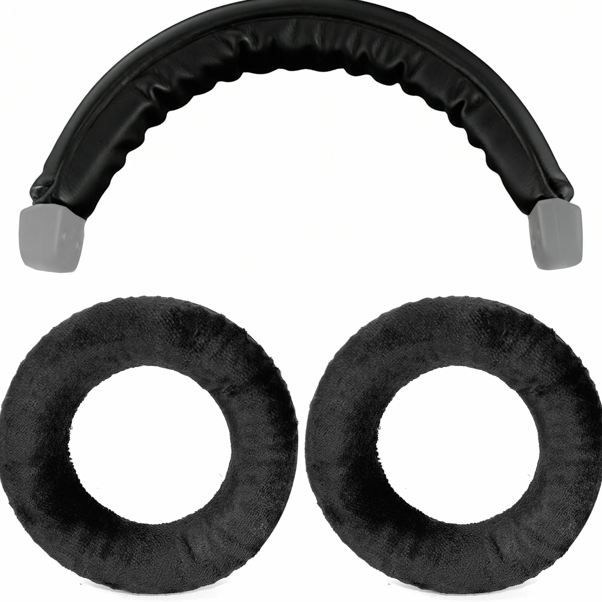 Defean Zestaw poduszek zastępczych 2 w 1 + opaska na głowę kompatybilne ze słuchawkami Beyerdynamic DT770/DT770M/DT770Pro/DT770 Pro HT/DT790/DT797/DT880/DT880 Pro/DT880 Pro czarny