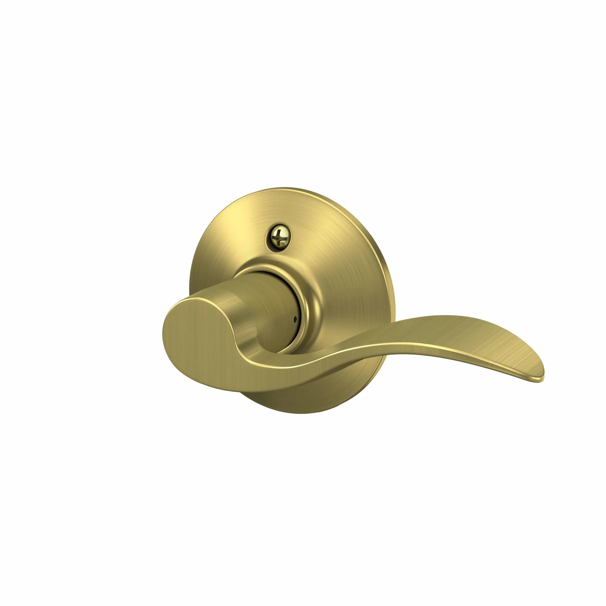 SCHLAGE F170 Acc 608 LH Nieobracająca się lewa dźwignia akcentująca satynowy mosiądz Lock Company