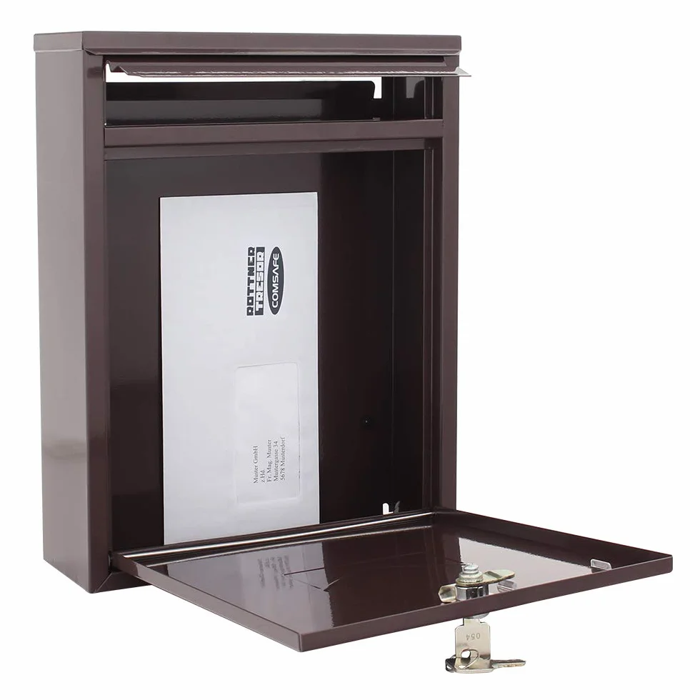Rottner K10348 skrzynka listowa Como brązowa 250x320x85 mm zamek cylindryczny