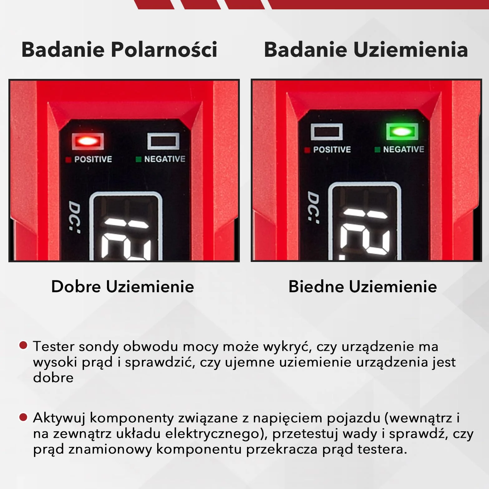 Carbole DC 6-48V Wielofunkcyjny Tester Obwodów Samochodowych, Wyposażony w Sondę Zasilania, System Wskaźnika LED i 13-stopowy (4-metrowy) Kabel, Do Sprawdzania Zwarcia, Polarności i Ciągłości