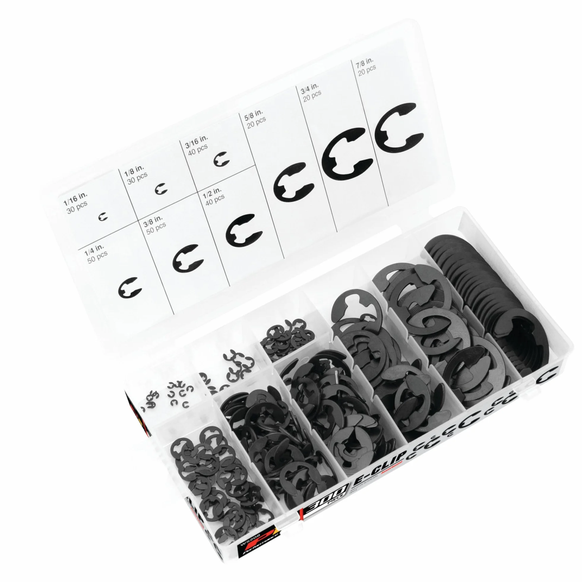 Performance Tool W5208 E-Clip Asortyment 300 szt. czarny