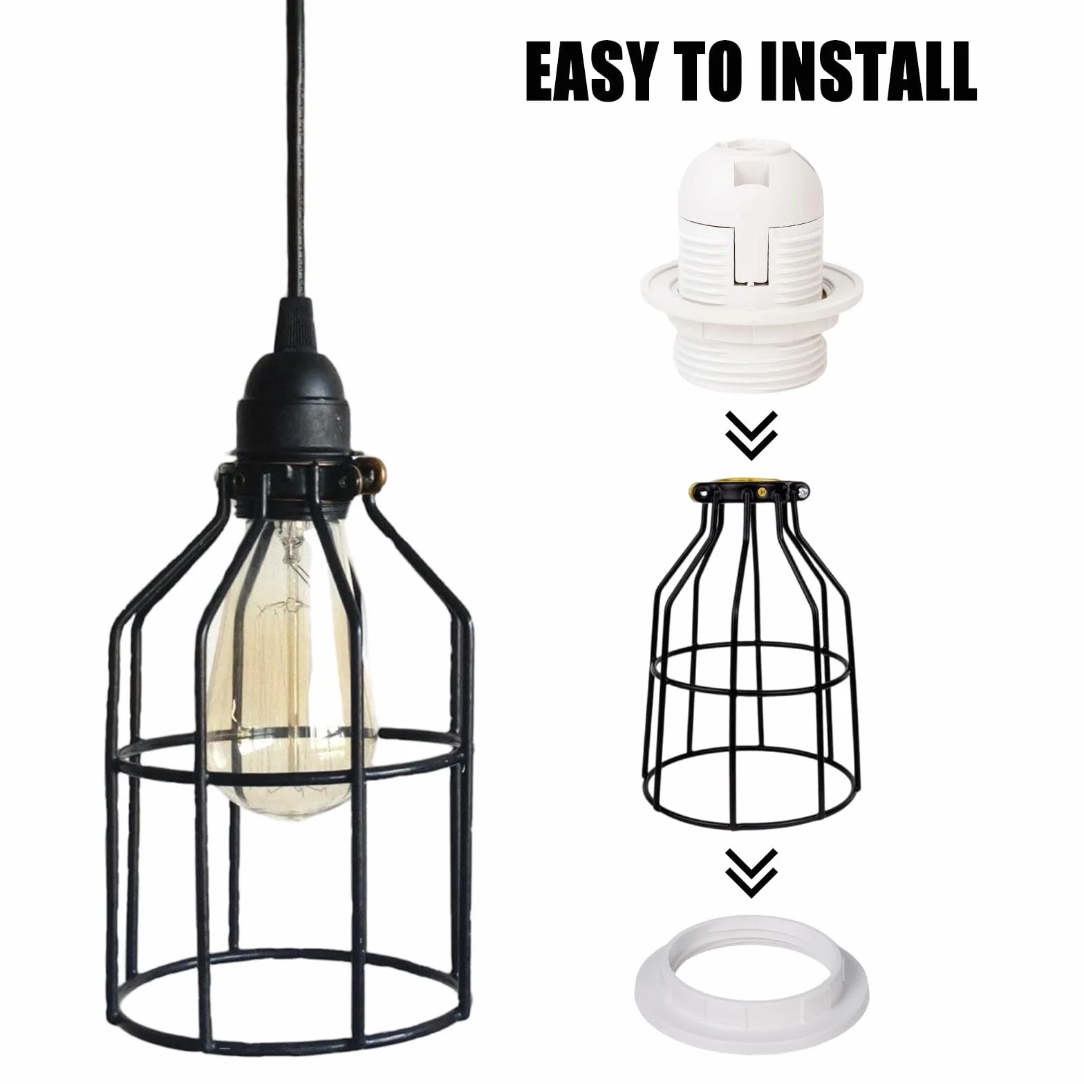 Pierścienie redukcyjne klosza lampy E27 38 mm z tworzywa sztucznego kołnierz śrubowy adapter