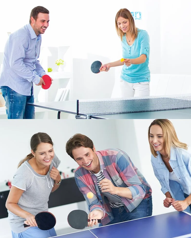 Rakieta do ping-ponga, zestaw tenisa stołowego dla dorosłych, 2 rakiety i 3 piłki, torba do przenoszenia, sportowcy, treningi, hobбисты