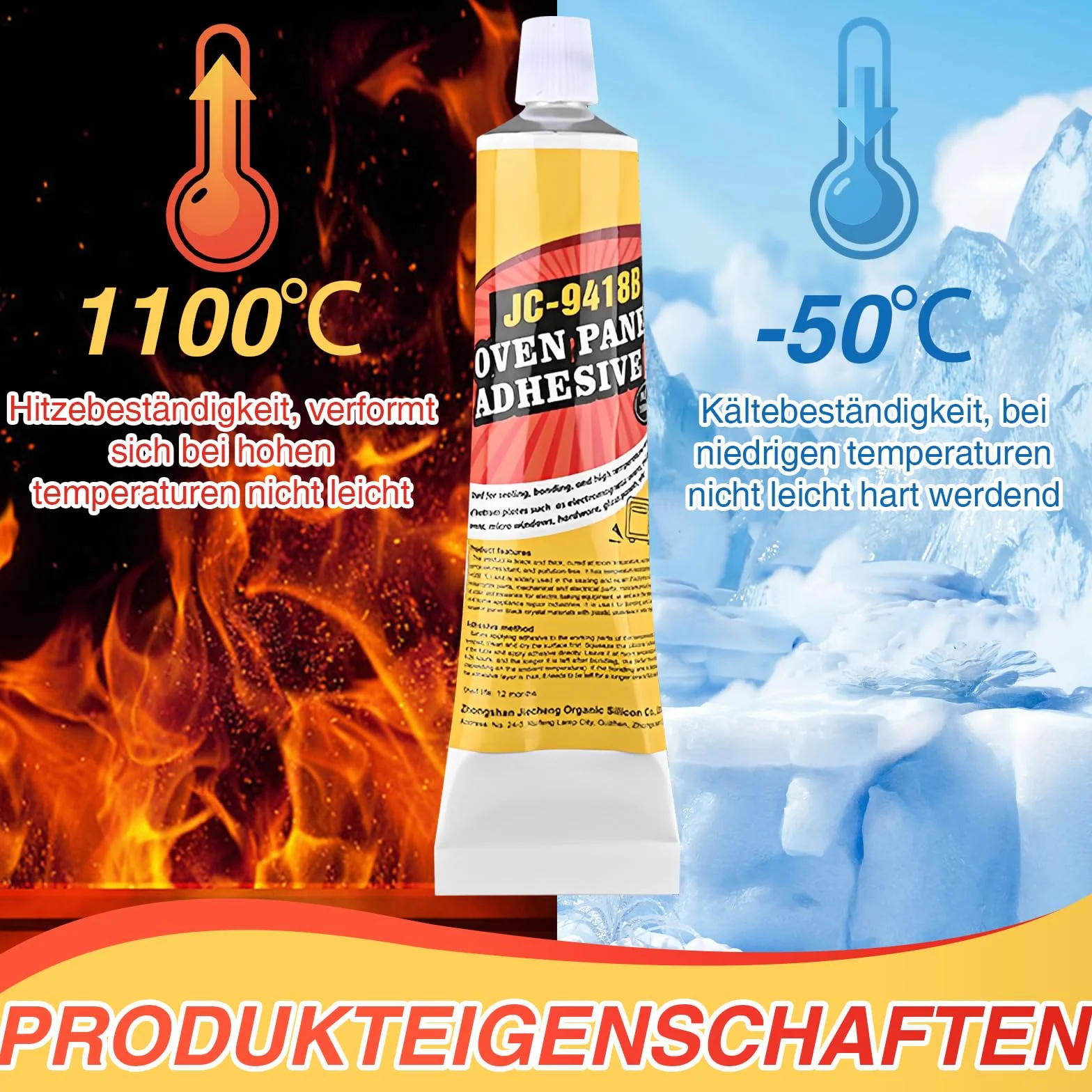 Klej silikonowy wysokotemperaturowy 1100°C do piekarnika i kominka 100 ml czarny