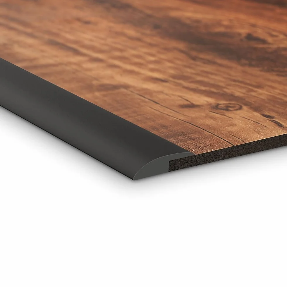 Flintronic Listwa przejściowa do podłóg laminowanych 1,2 m PVC samoprzylepna czarna 10 mm