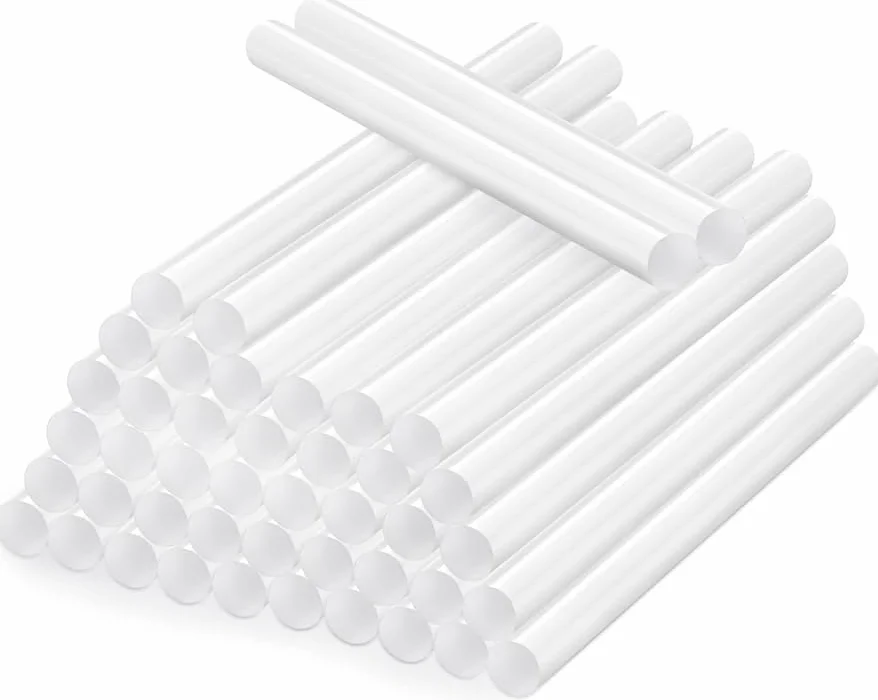 OfficeTree 50 x sztyft do klejenia na gorąco 7 mm x 150 mm – pałeczki do klejenia na gorąco 7 mm – pistolet do klejenia na gorąco – 2 nakładki ochronne