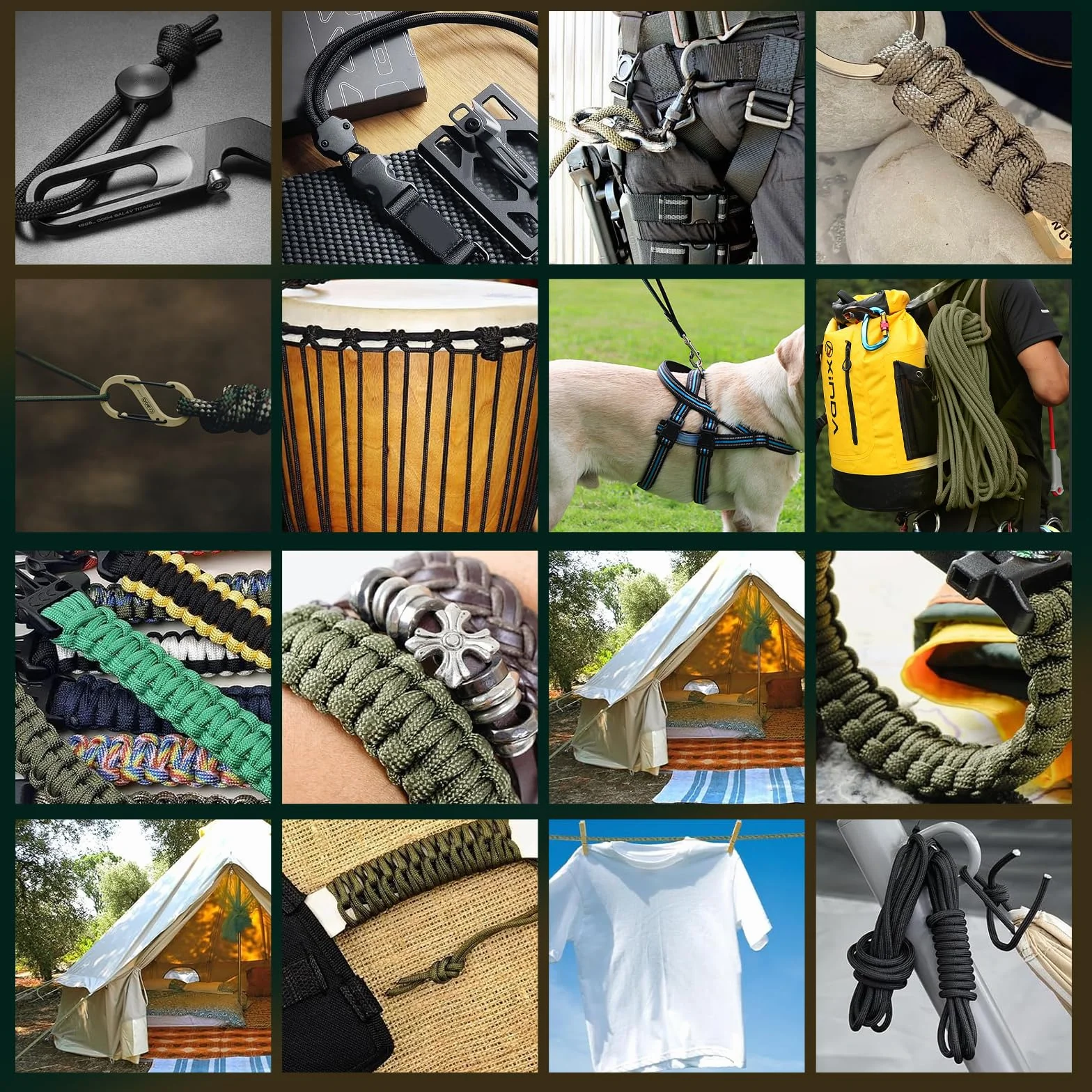 40 m Paracord 4 mm, 4 sznurki 4 mm nylonowe liny, 7 rdzeni