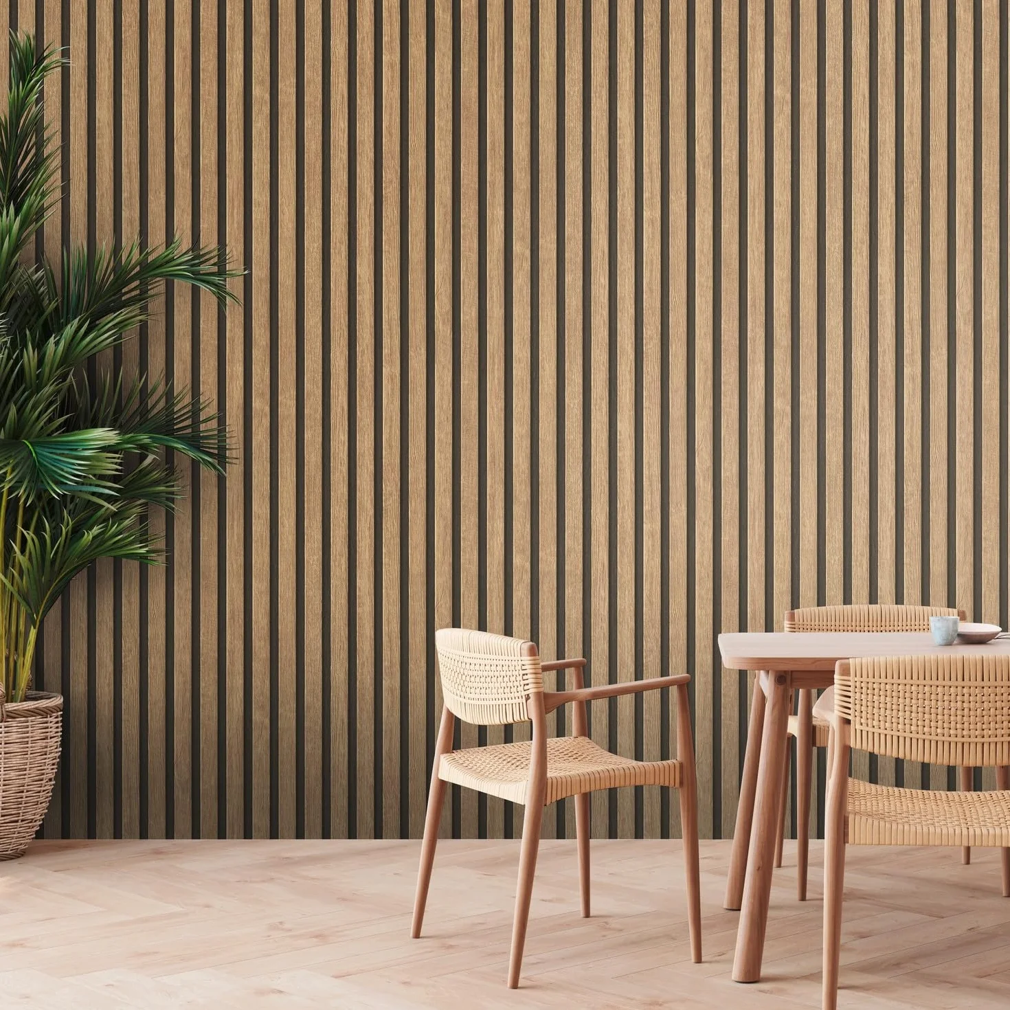 A.S. Création Tapeta o wyglądzie drewna beżowa brązowa PintWalls II 391091 panele akustyczne ściana drewniana 10,05 m x 0,53 m Made in Germany