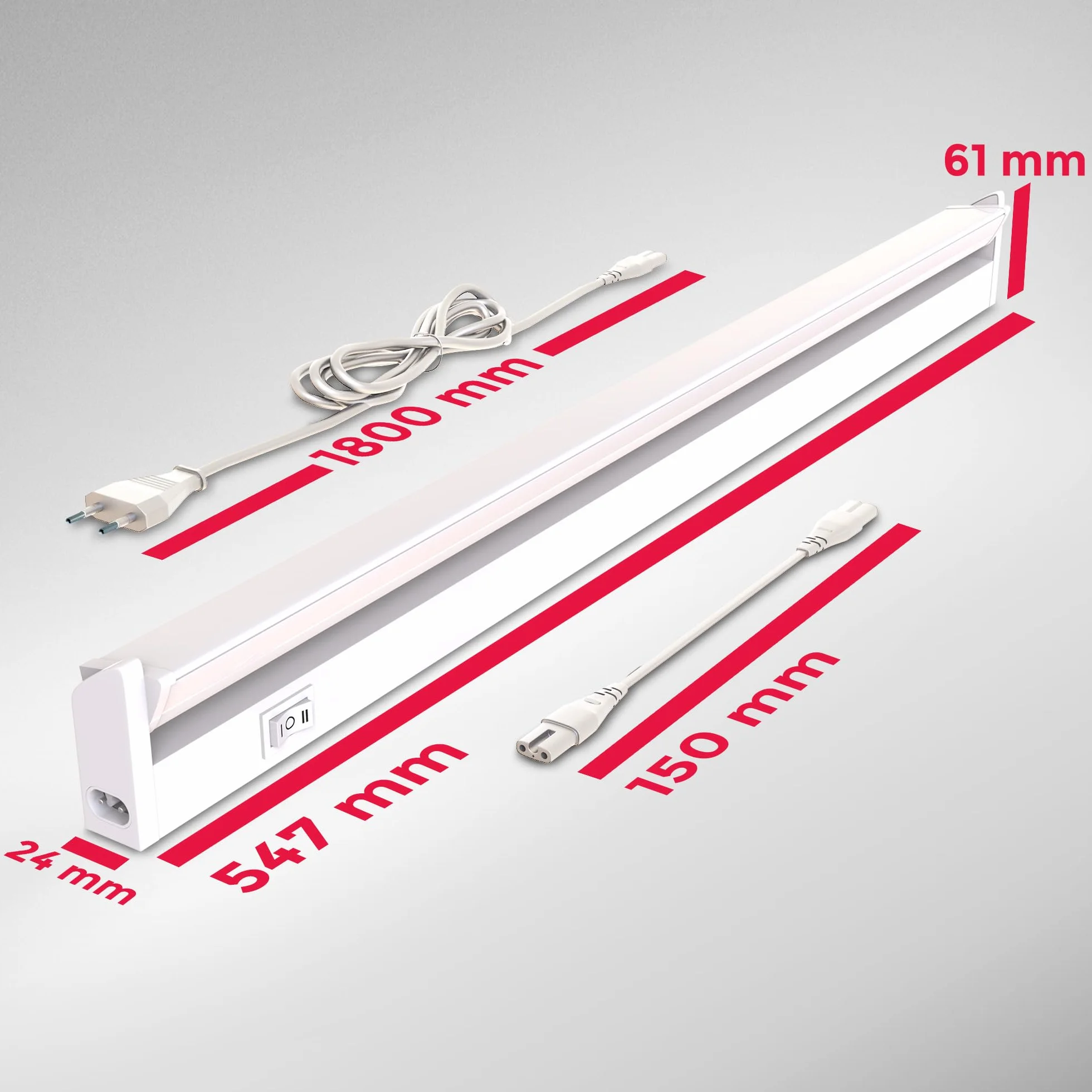 B.K.Licht LED Lampa podszafkowa 55,7x6,1x2,4 cm 8W 450 Lumen Regulowana barwa światła 2700-4000K