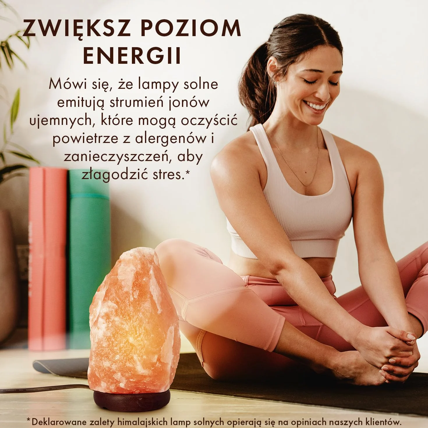 The Body Source Lampa Solna Himalajska Naturalna, Mała z Przyciemnianym Światłem, Oczyszczacz Powietrza, Dekoracja do Domu Sypialni, dla Alergików Astmatyków, 2-3 kg