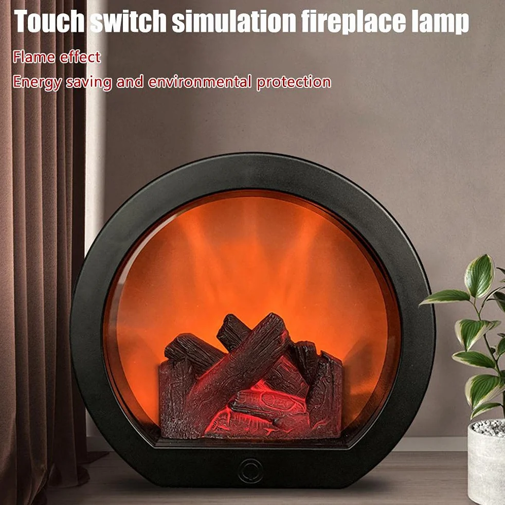 Kominek LED ścienny imitacja płomienia styl vintage dekoracja Boże Narodzenie