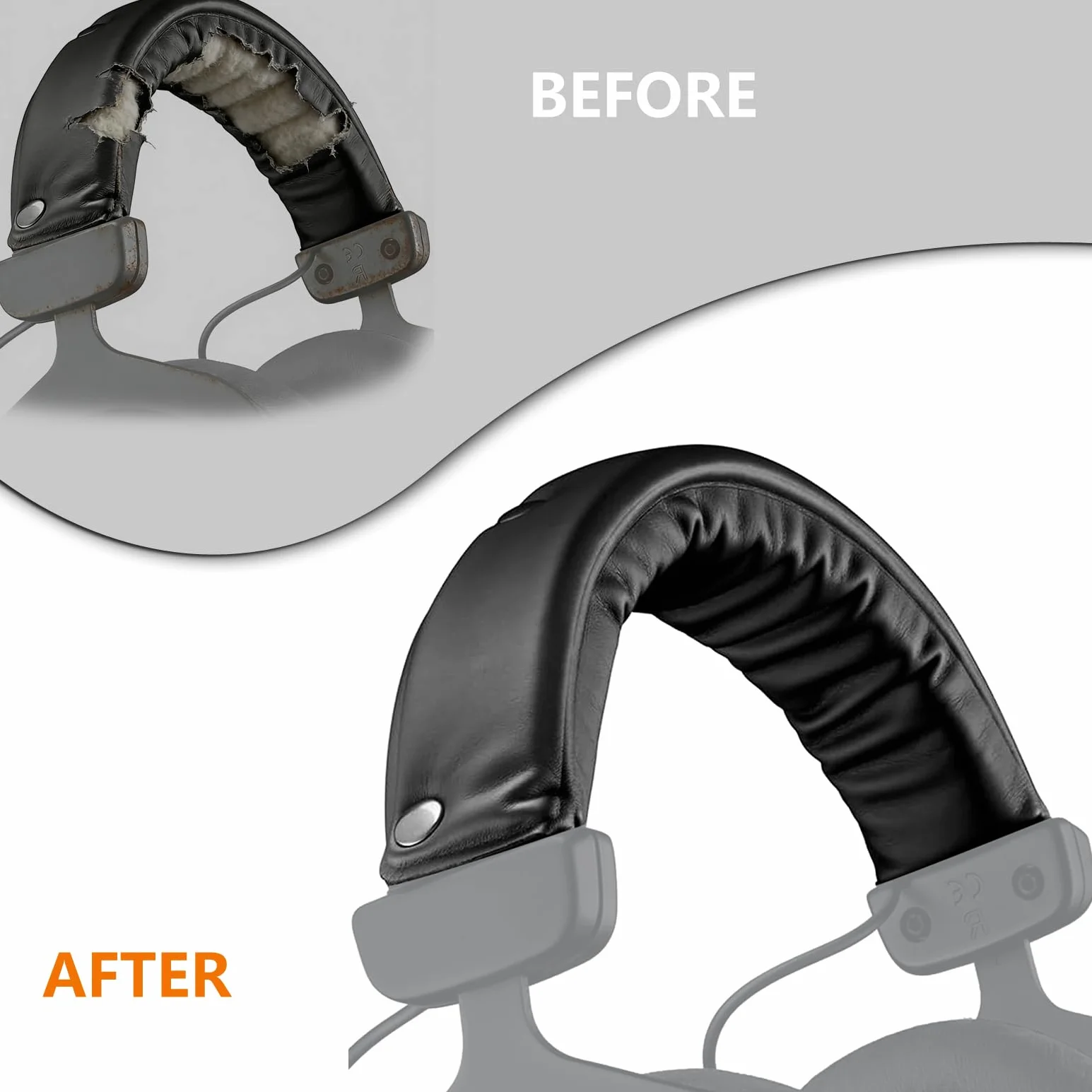 Defean Zestaw poduszek zastępczych 2 w 1 + opaska na głowę kompatybilne ze słuchawkami Beyerdynamic DT770/DT770M/DT770Pro/DT770 Pro HT/DT790/DT797/DT880/DT880 Pro/DT880 Pro czarny