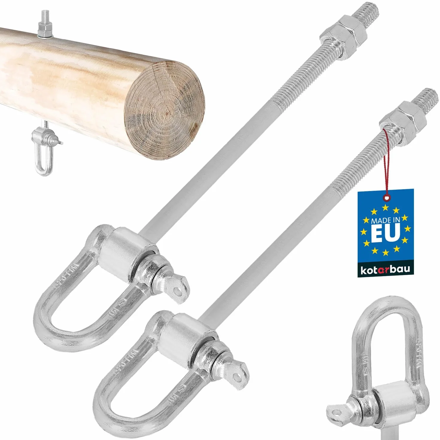 KOTARBAU® Hak Huśtawkowy z Szeklą M12 x 200 mm Mocowanie Huśtawki do Drewna