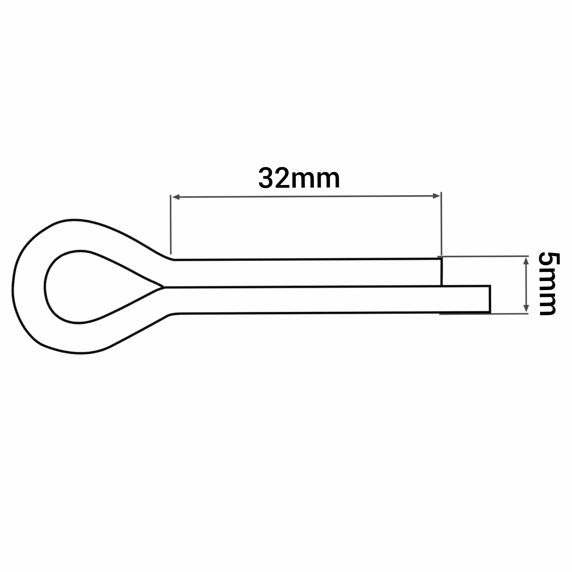 SKIR'CO Zawleczki ze stali ocynkowanej 5 x 32 mm DIN 94
