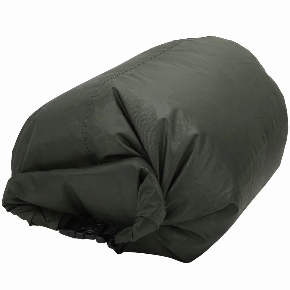 Alomejor PVC Outdoor składana wodoszczelna torba do przechowywania na kemping, wędrówki, plażę, z klamrą do wspinaczki górskiej, Nadruk w kolorze zielonym, 5 l