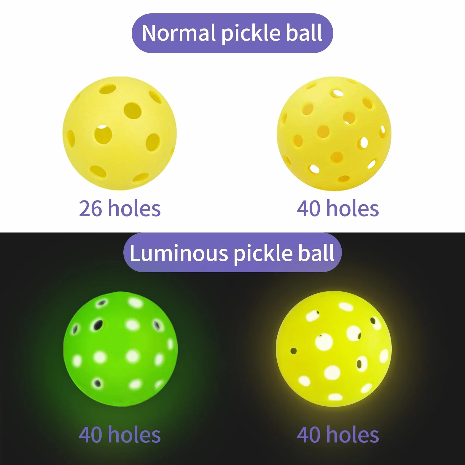 Pickleball Paddles Racket Set, Pickleball Paddle Set z 2 rakietami i 4 piłkami, 1 przenośna torba, ergonomiczny wygodny uchwyt, Outdoor i Indoor, odpowiedni dla początkujących (2 sztuki)