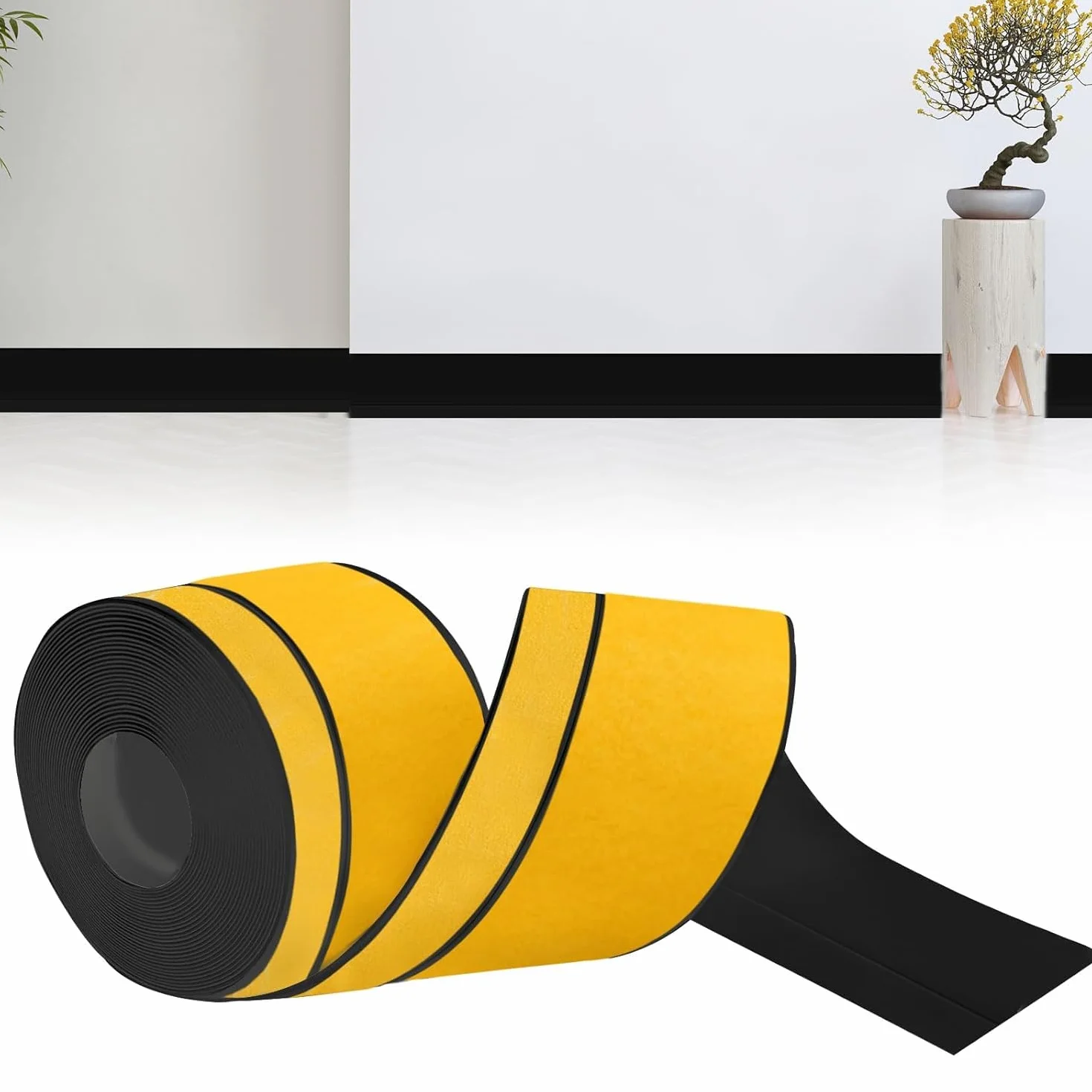 Listwa przypodłogowa PVC 80 mm x 20 mm x 24 m elastyczna czarna