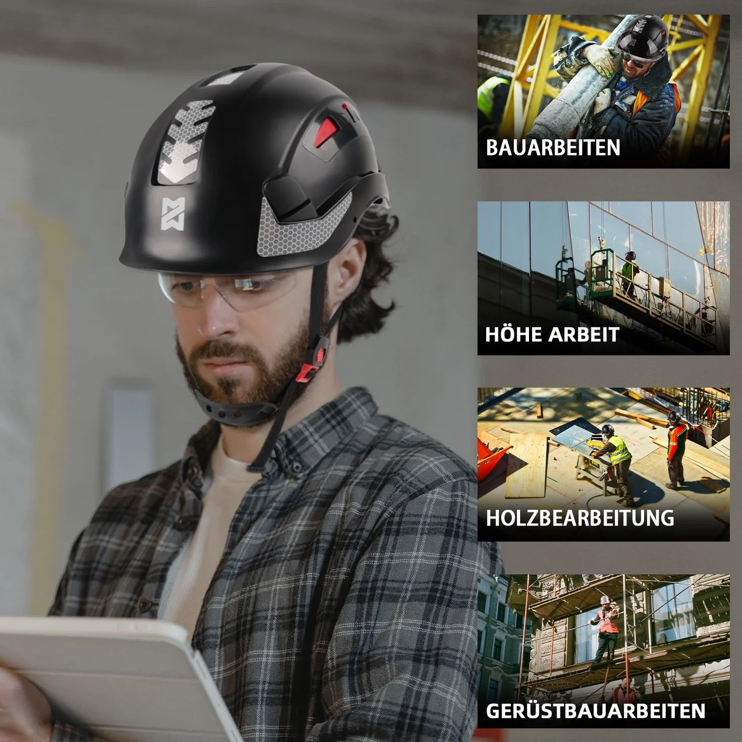 HEARMOR Kask ochronny EN 397 wentylowany regulowany system zapadkowy