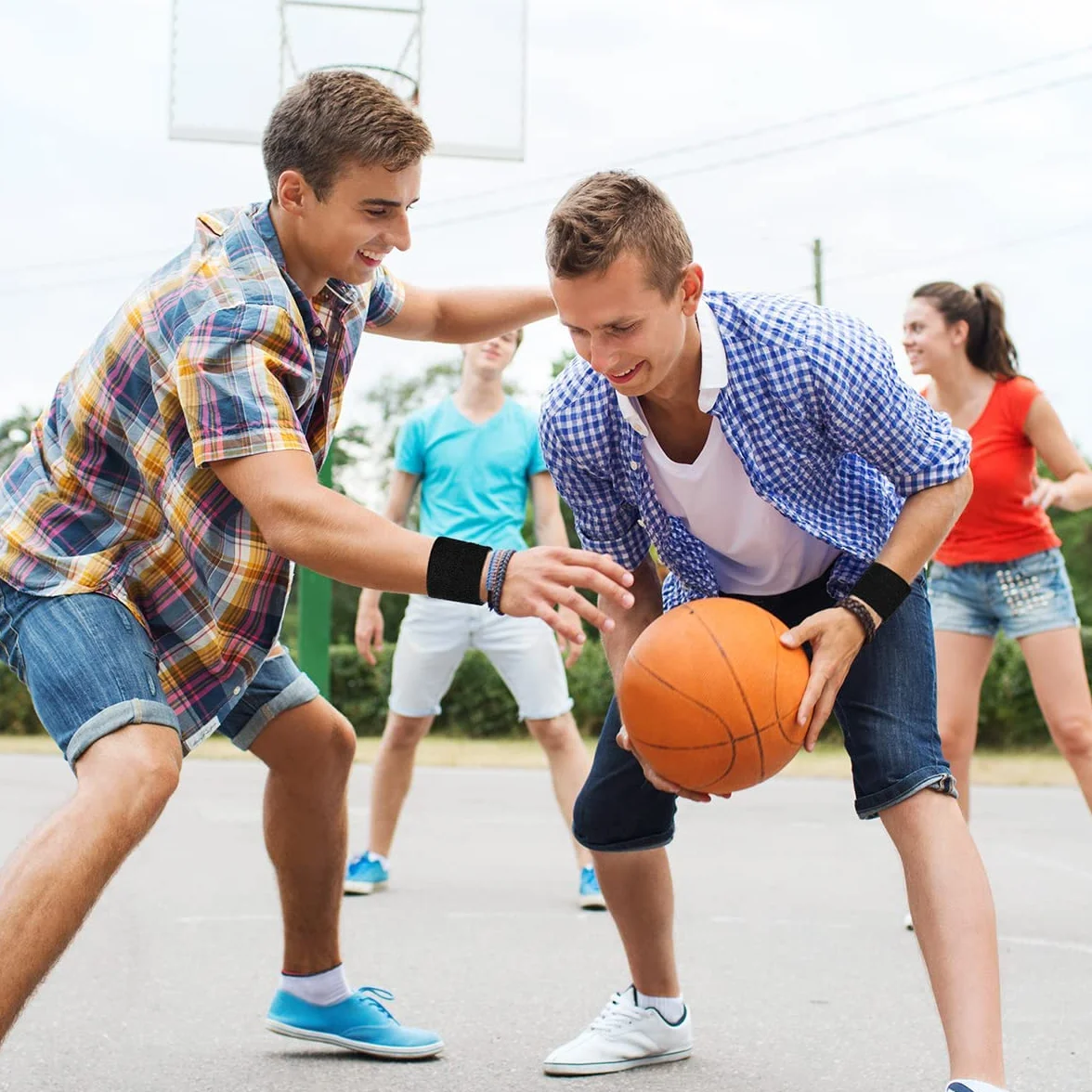 Flintronic Zestaw opasek na rękę, sportowe opaski dresowe dla mężczyzn i kobiet, opaski na nadgarstek, miękkie, pogrubione, do koszykówki, gimnastyki, tenisa, piłki nożnej