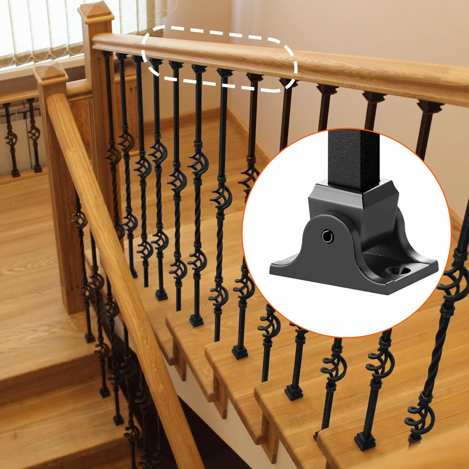 VEVOR kwadratowe chodaki na balustrady 50 szt. 12,7 mm ze stopu aluminium czarne