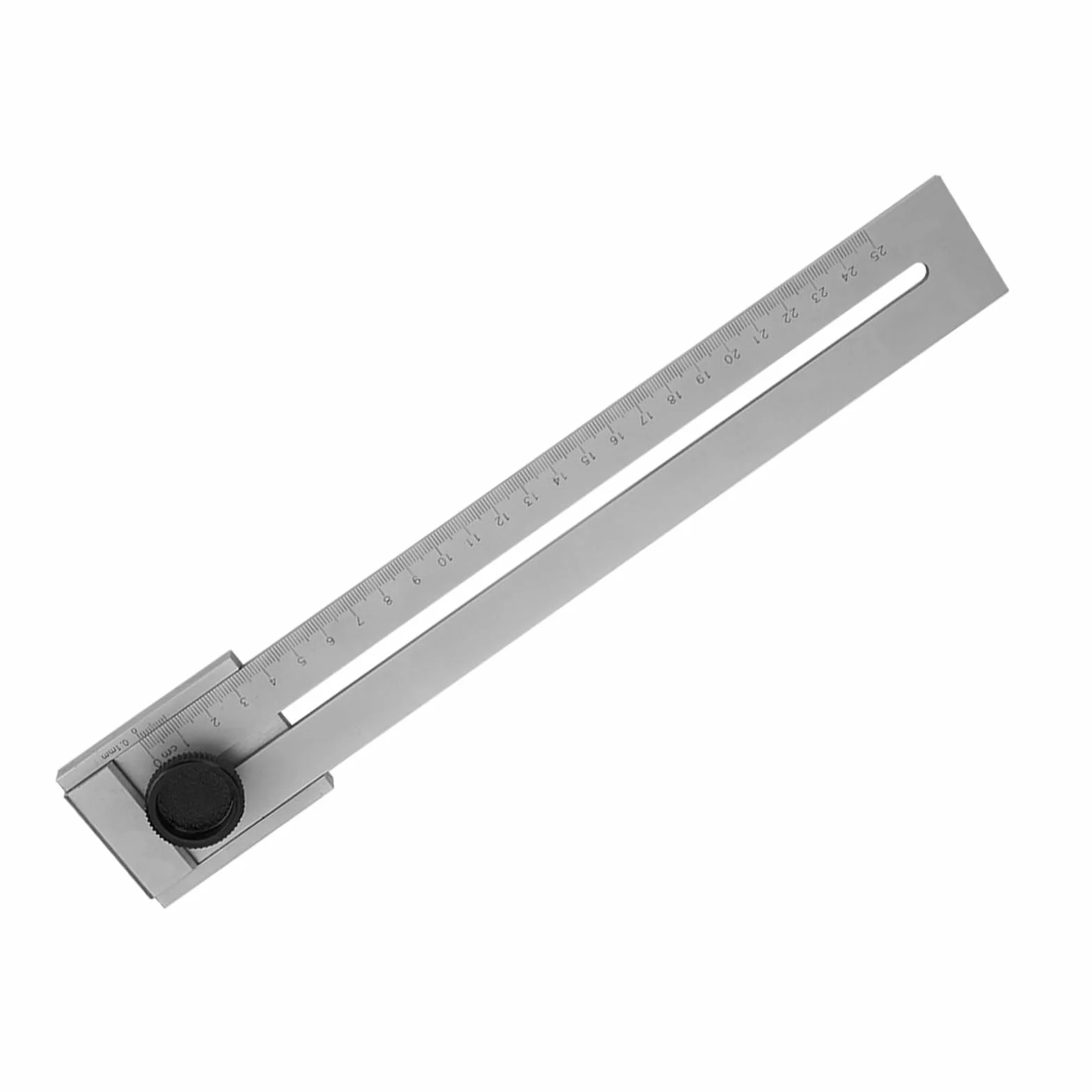 Linijka Pomiarowa 0-250 mm, Dokładność 0,1 mm, Narzędzie z Gałką, Widoczna Skala
