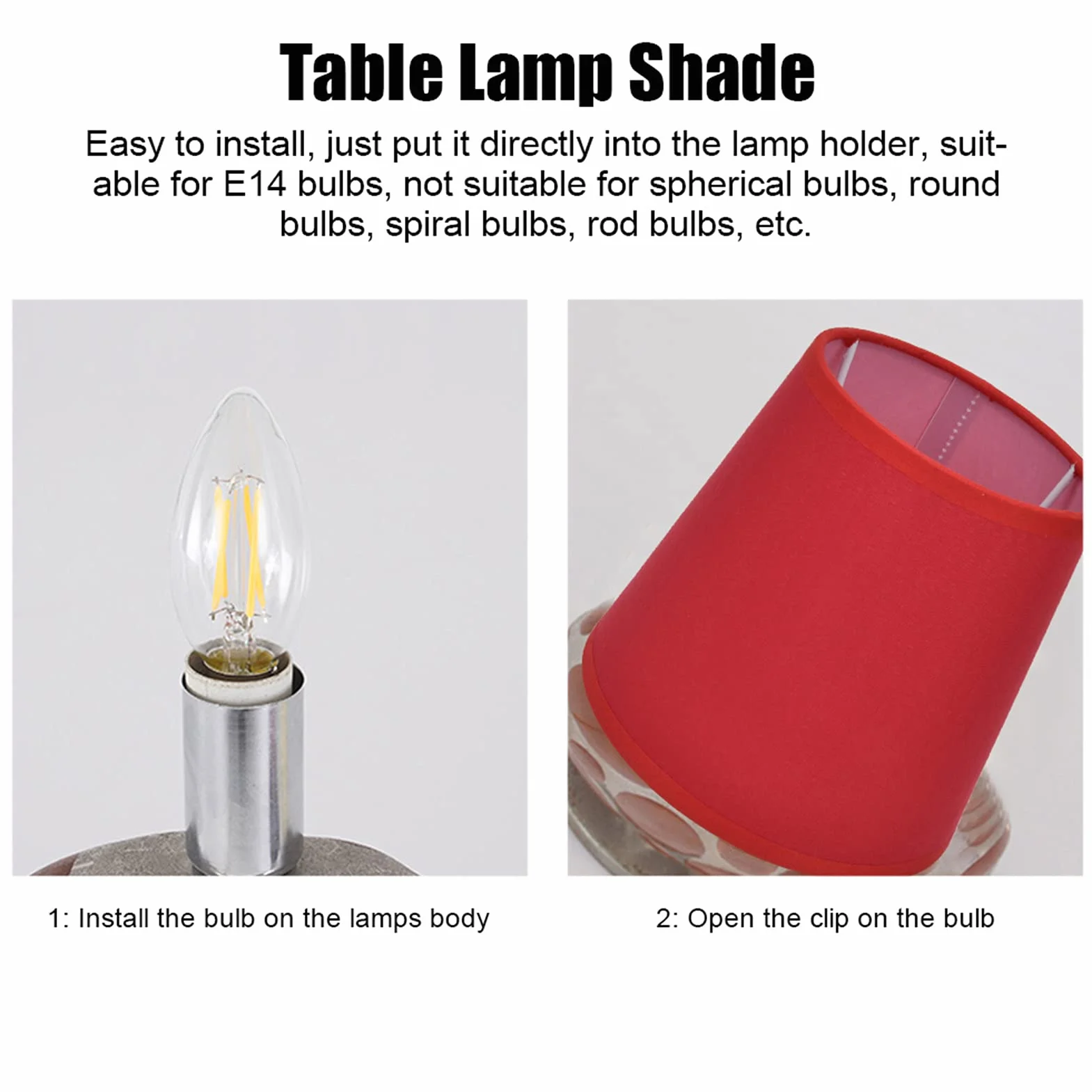 2PCS Tkanina do E14 Podłogowa żyrandola, Lampka Europejska Lekkie odcień do Stolika Candle Light
