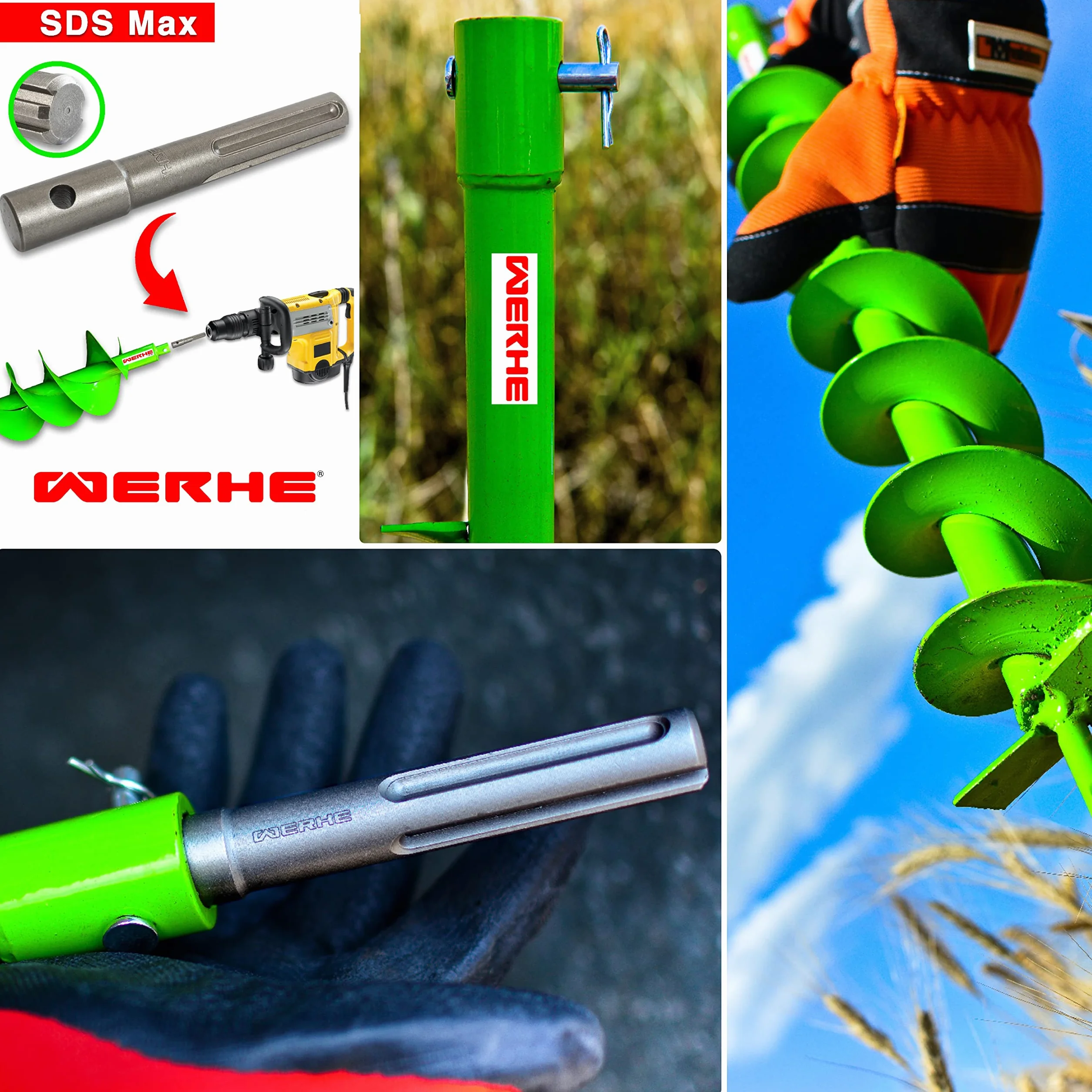 WERHE Wiertło do ziemi SDS Max 120 mm