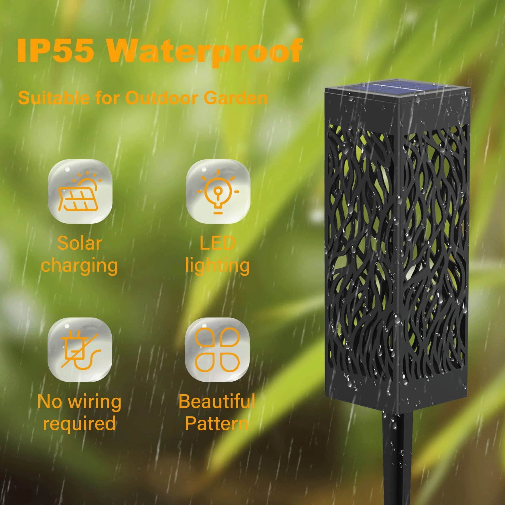 Solarne Lampy Ogrodowe IP55 12 Sztuk Akumulator 600 mAh Ciepła Biel