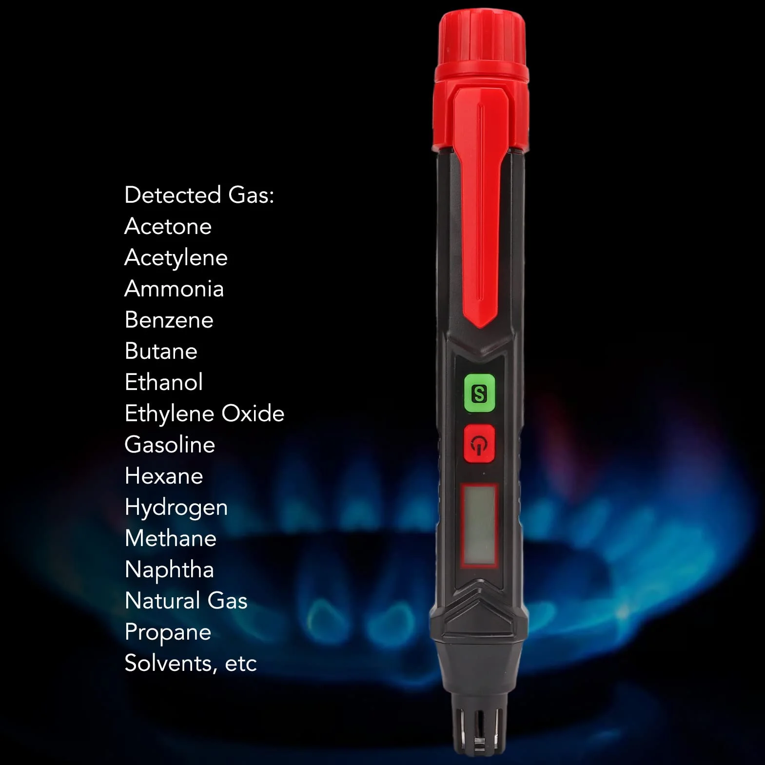 Przenośny Detektor Wycieku Gazu Ręczny Wykrywacz Gazu Ziemnego Podwójny Alarm z Wyświetlaczem LCD 50-1000 Ppm