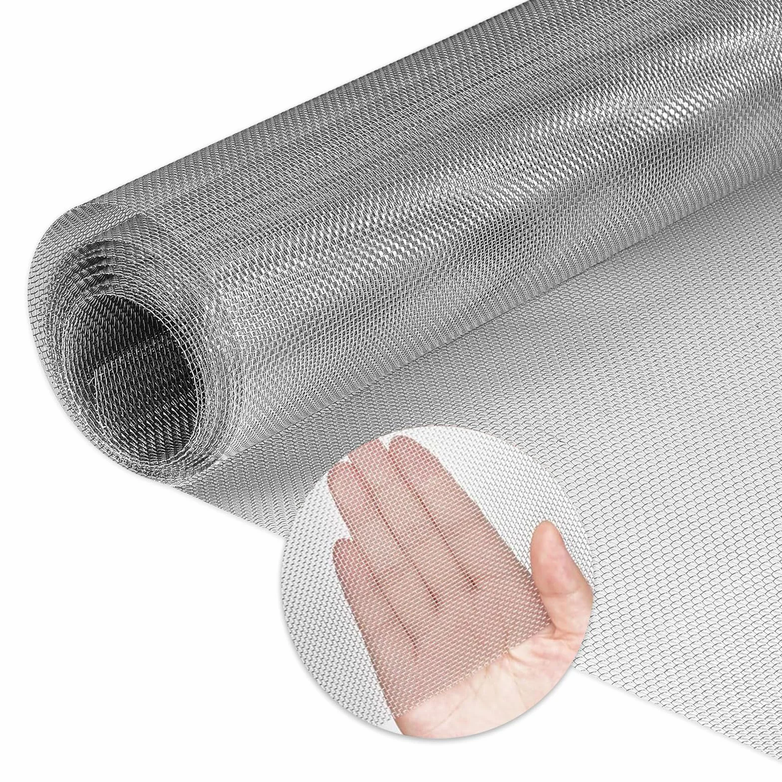 Kratka druciana ze stali nierdzewnej 304, 40 x 300 cm, 1 mm, siatka metalowa