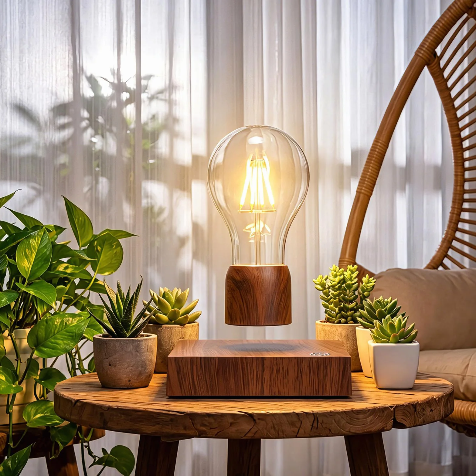 Magnetyczna lewitująca pływająca bezprzewodowa żarówka LED lampa biurkowa na wyjątkowe prezenty, wystrój pokoju, lampka nocna, wystrój biura domowego biurko zabawki techniczne